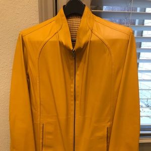 Yellow Reversible Ultra Light Goat Leather Jacket